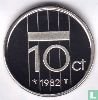 Netherlands 10 cents 1982 (PROOF) - Image 1