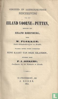 Geschied- en aardrijkskundige beschrijving van het eiland Voorne en Putten, benevens het eiland Rozenburg - Image 1