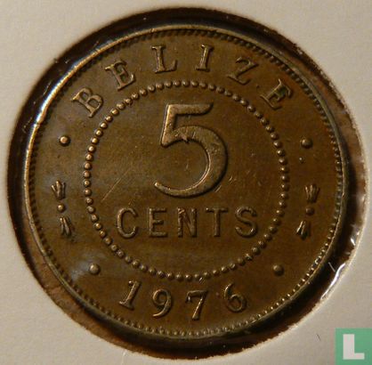 Belize 5 cents 1976 (nickel-laiton) - Image 1