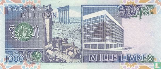 Lebanon 1,000 Livres 1991 - Image 2