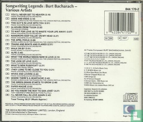 Songwriting Legends: Burt Bacharach  - Afbeelding 2