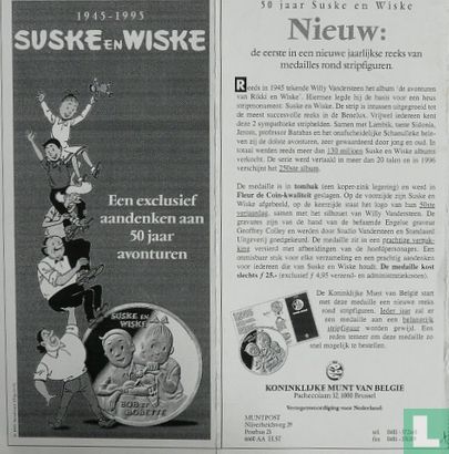 Suske en Wiske; 1945-1995 folder voor munt 