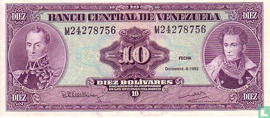 Venezuela 10 Bolívares 1992 - Afbeelding 1