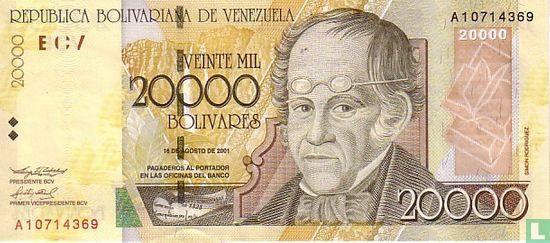 Venezuela 20.000 Bolívares 2001 - Bild 1