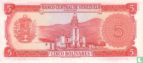 Venezuela 5 Bolívares 1974 - Image 2