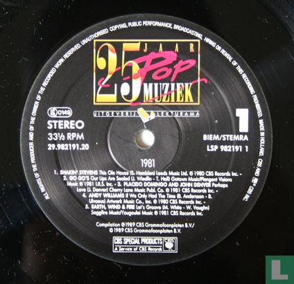 25 Jaar Popmuziek 1981 - Afbeelding 3