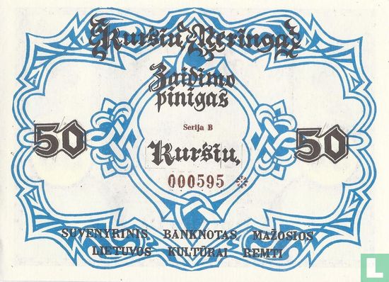 50 Kuršis 1993 Memel-Klaipeda Spielgeld  - Afbeelding 1