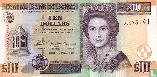Belize 10 Dollars - Afbeelding 1