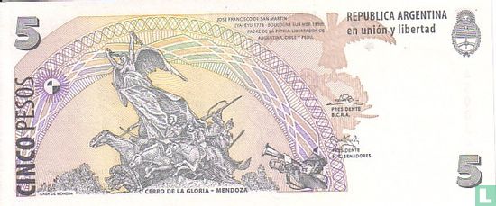 Argentinië 5 Pesos 2003 - Afbeelding 2