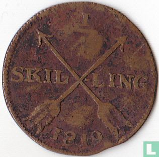 Zweden ¼ skilling 1819 - Afbeelding 1
