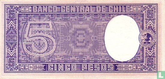 Chili 5 Pesos = ½ Condor ND (1958-1959) - Image 2