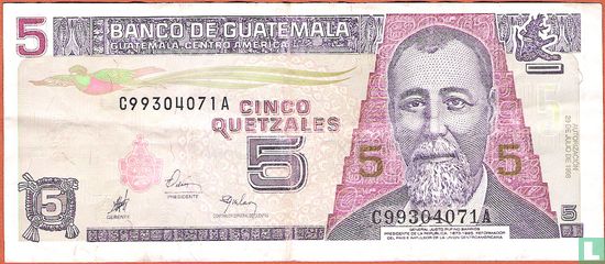Guatemala 5 Quetzales - Afbeelding 1
