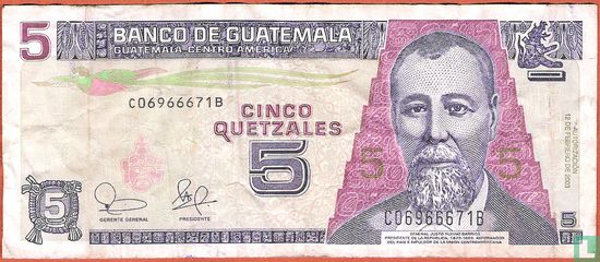 Guatemala 5 quetzales - Image 1