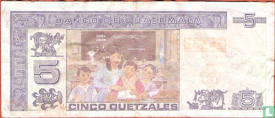 Guatemala 5 Quetzales  - Afbeelding 2