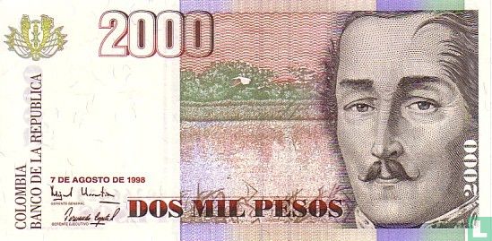 Kolumbien 2.000 Pesos 1998 - Bild 1