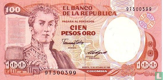 Colombia 100 Pesos Oro 1985 - Afbeelding 1