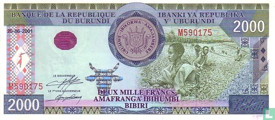 Burundi 2000 Francs  - Afbeelding 1