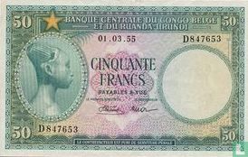 Belgisch Congo 50 Francs - Afbeelding 1
