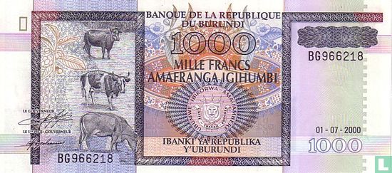 Burundi 1.000 Francs 2000 - Afbeelding 1