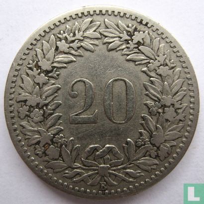 Switzerland 20 rappen 1887 - Image 2