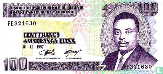 Burundi 100 Francs 1997 - Afbeelding 1