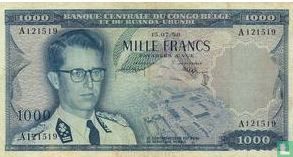 Belgisch Congo 1000 Francs 1958 - Afbeelding 1