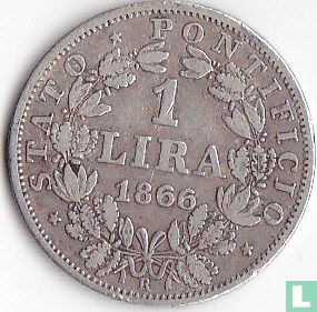 Papal States 1 lira 1866 (type 1) - Image 1