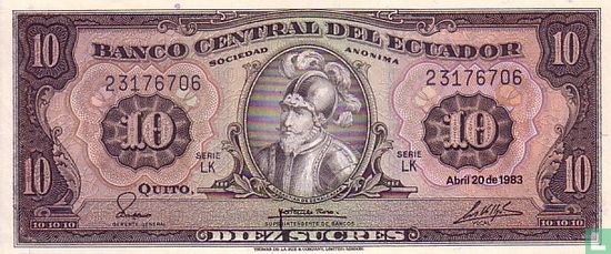 Ecuador 10 Sucres 1983 - Afbeelding 1