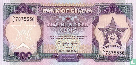 Ghana 500 Cedis 1994 - Image 1