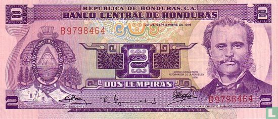 Honduras 2 Lempiras - Afbeelding 1