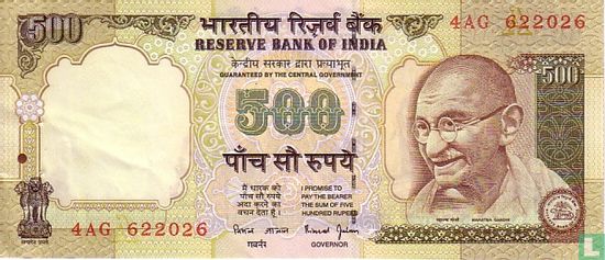 India 500 Rupees 2000 (A) - Afbeelding 1