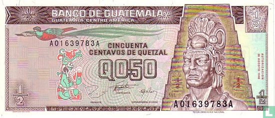 GUATEMALA 50 centavos de Quetzal - Image 1