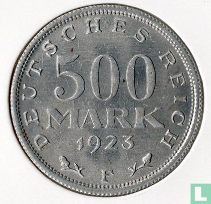 German Empire 500 mark 1923 (F) - Image 1
