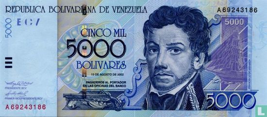 Venezuela 5,000 Bolivares - Image 1