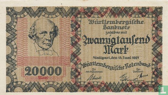 Würtembergische Bank 20.000 Mark - Image 1