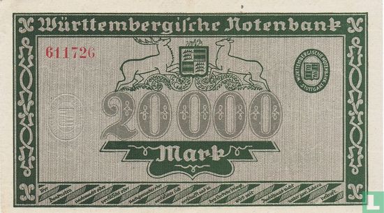 Würtembergische Bank 20.000 Mark - Image 2