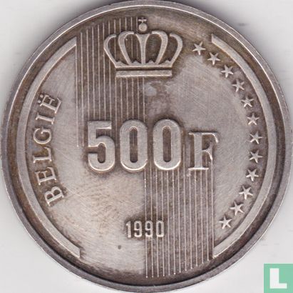 Belgien 500 Franc 1990 (NLD) "60th Birthday of King Baudouin" - Bild 1