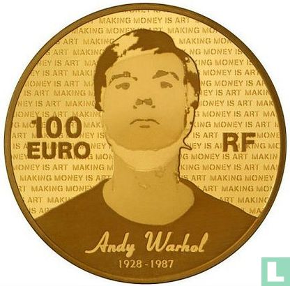 France 100 euro 2011 (PROOF) "25th anniversary of the death of Andy Warhol" - Image 2