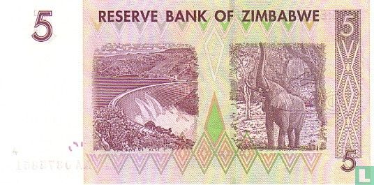 Zimbabwe 5 Dollars 2007 - Image 2