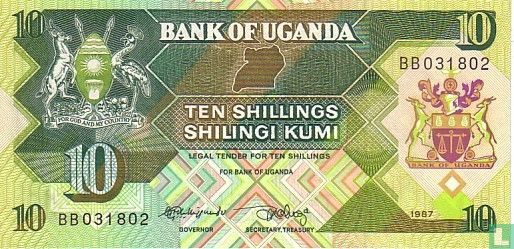 Ouganda 10 Shillings 1987 - Image 1