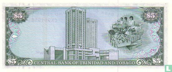 Trinité-et-Tobago 5 Dollars ND (1985) - Image 2