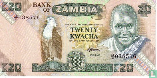 Zambie 20 Kwacha ND (1980-88) - Image 1