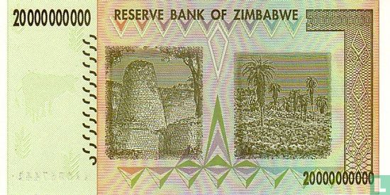Zimbabwe 20 Billion Dollars 2008 - Afbeelding 2