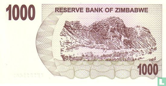 Zimbabwe 1,000 Dollars - Image 2