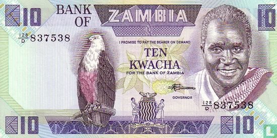 Zambia 10 Kwacha ND (1980-88)  - Afbeelding 1