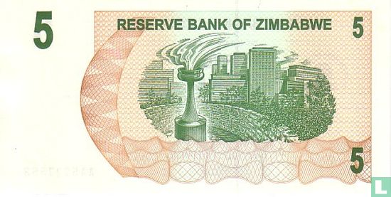 Zimbabwe 5 Dollars  - Afbeelding 2