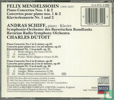 Mendelssonhn, Felix: Piano Concertos Nos 1 & 2 - Image 2
