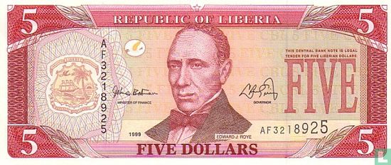 Liberia 5 Dollars - Afbeelding 1