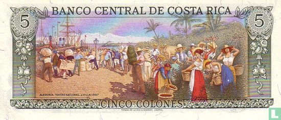 Costa Rica 5 Colones 1990 - Afbeelding 2