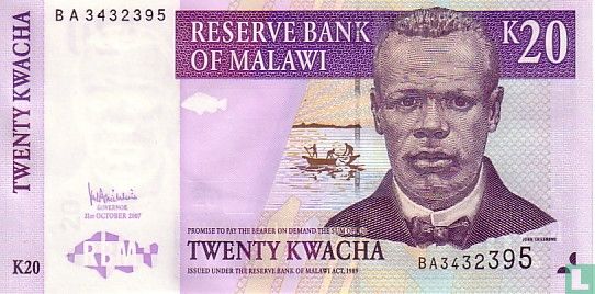 Malawi 20 Kwacha 2007 - Image 1